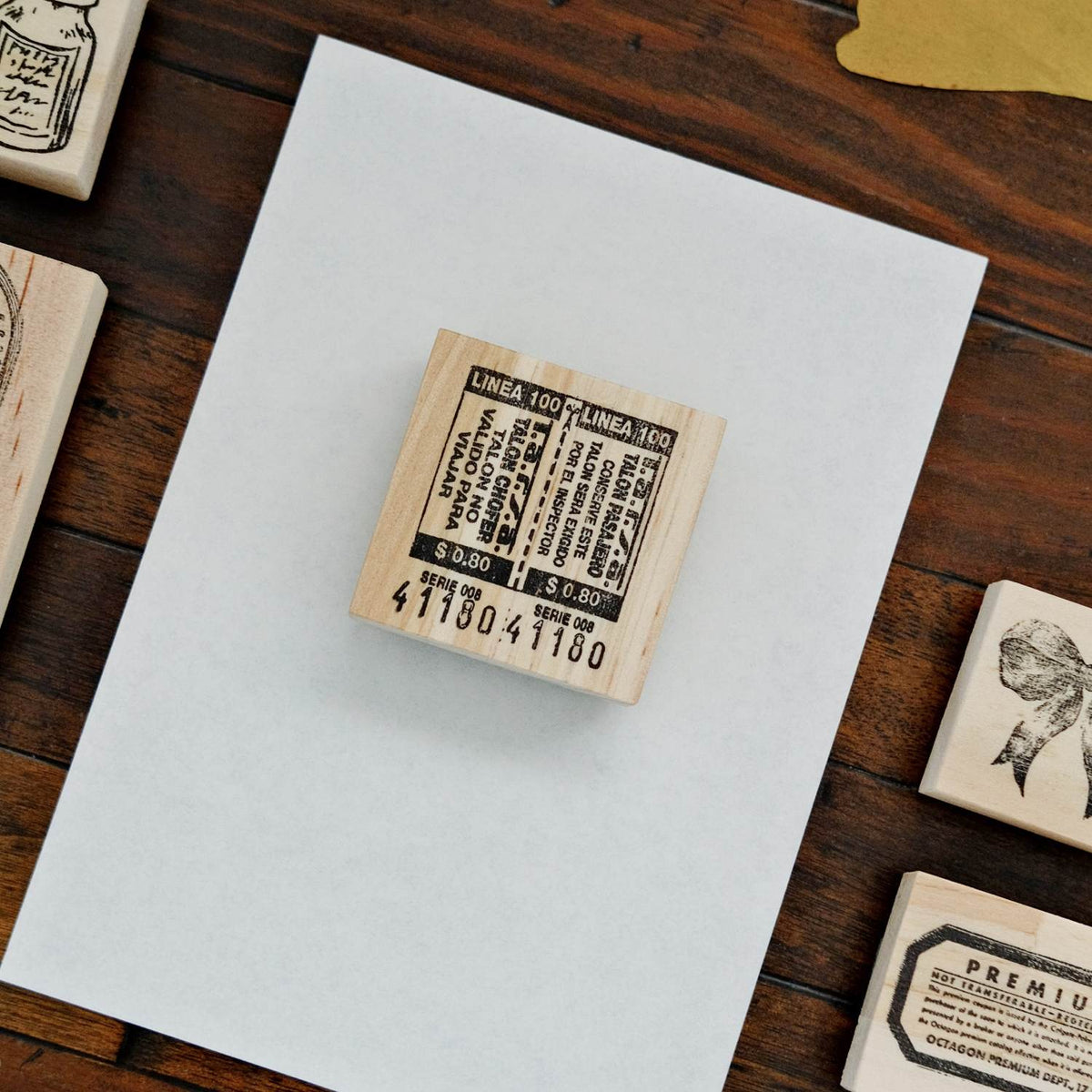 1dstamp Rubber Stamp - Bus Ticket Stub