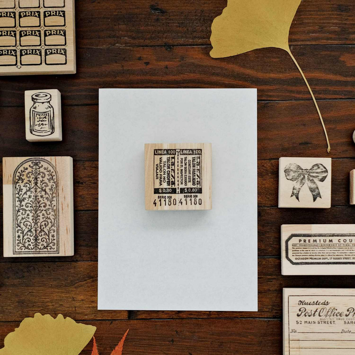 1dstamp Rubber Stamp - Bus Ticket Stub