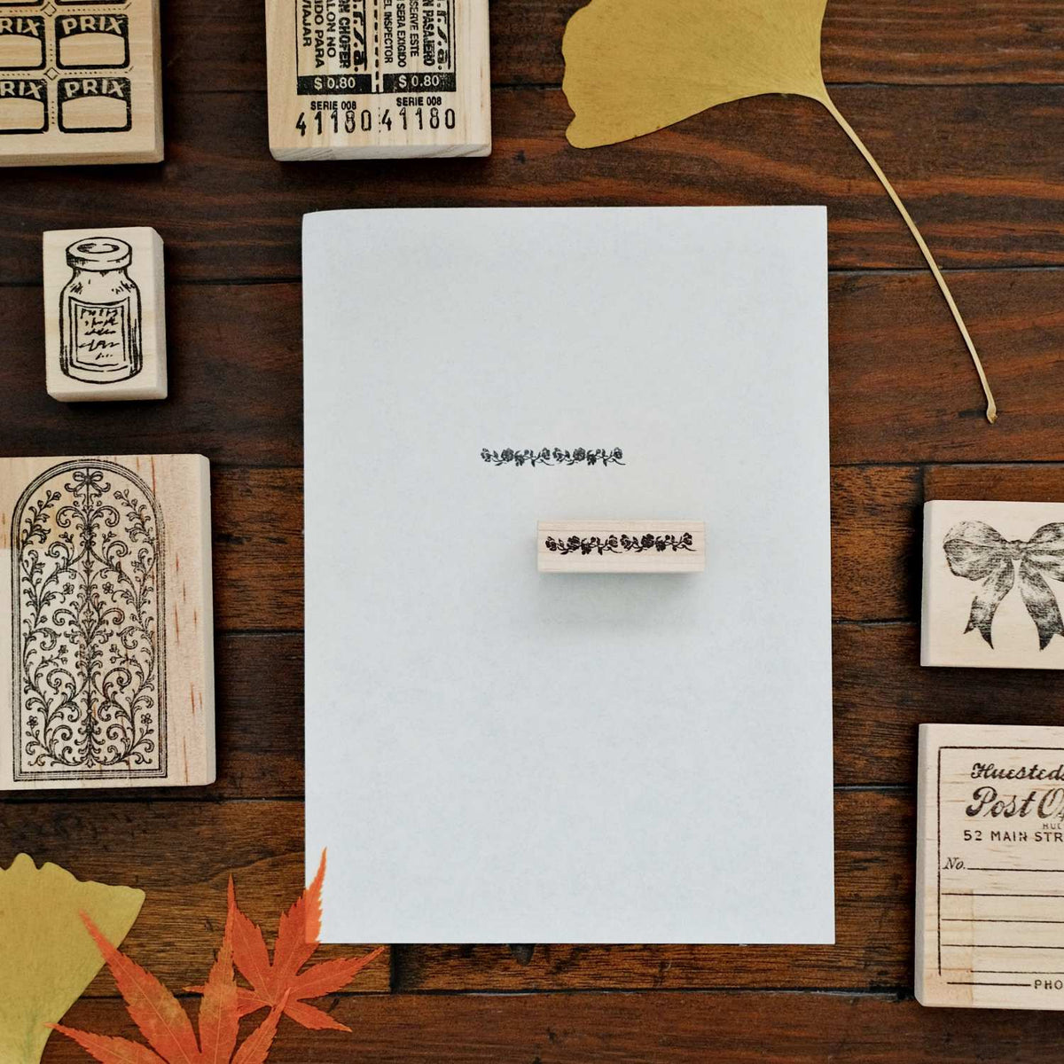 1dstamp Rubber Stamp - Floral Vine Border