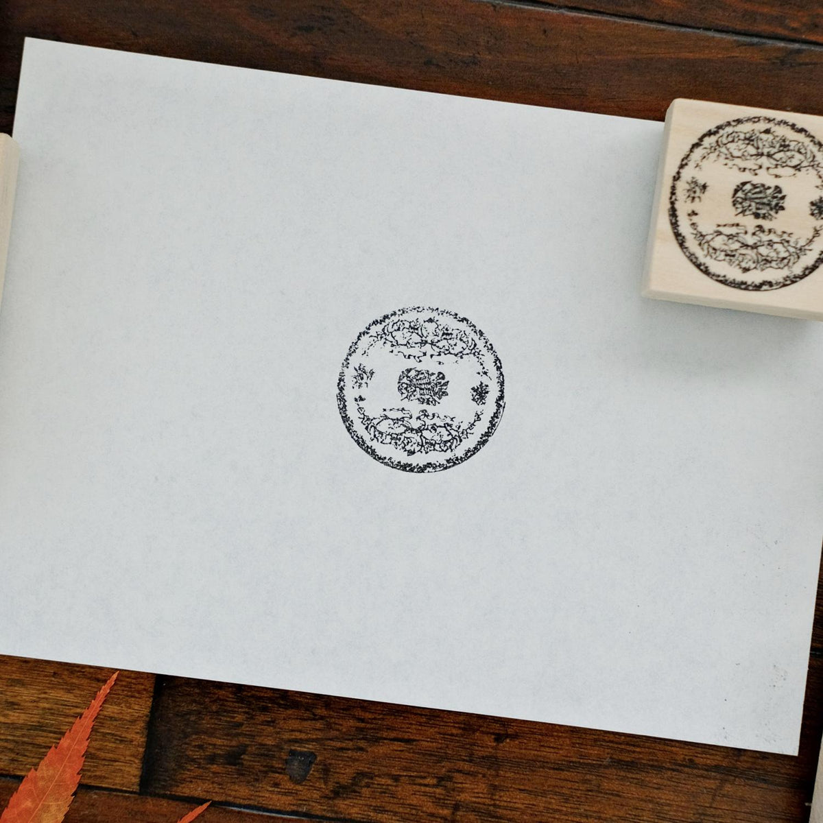 1dstamp Rubber Stamp - Floral Wreath Seal
