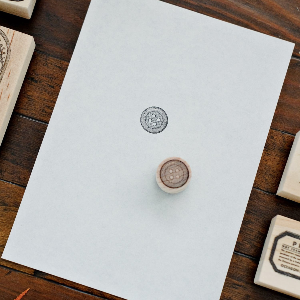 1dstamp Rubber Stamp - Four-Hole Button
