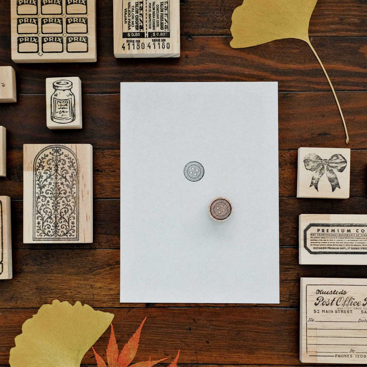 1dstamp Rubber Stamp - Four-Hole Button