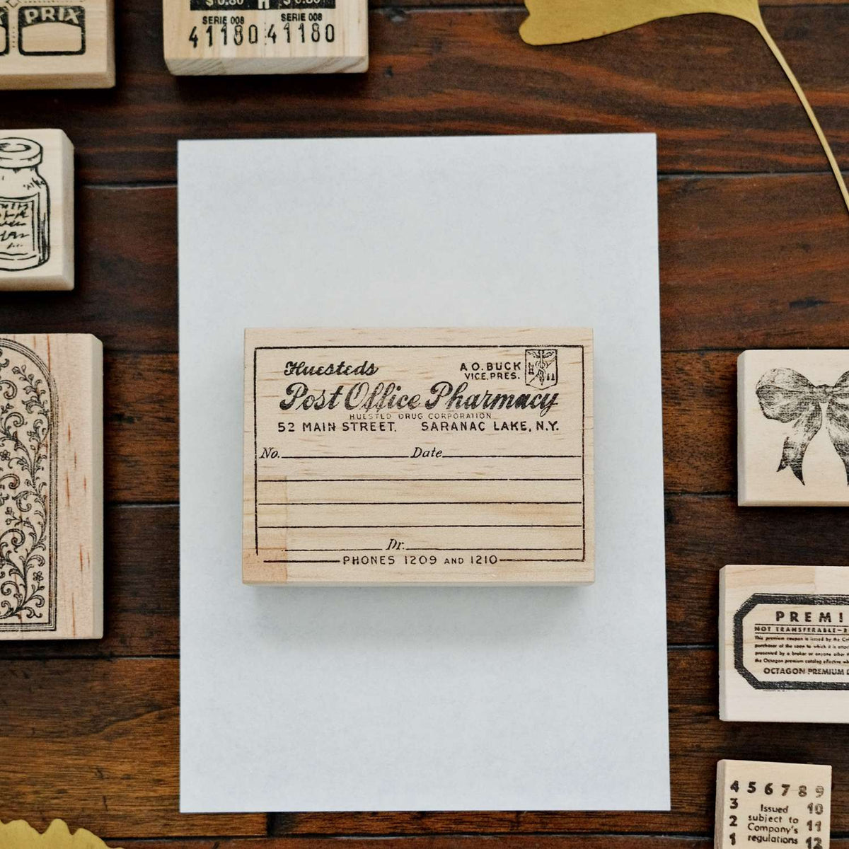 1dstamp Rubber Stamp - Post Office Pharmacy Label