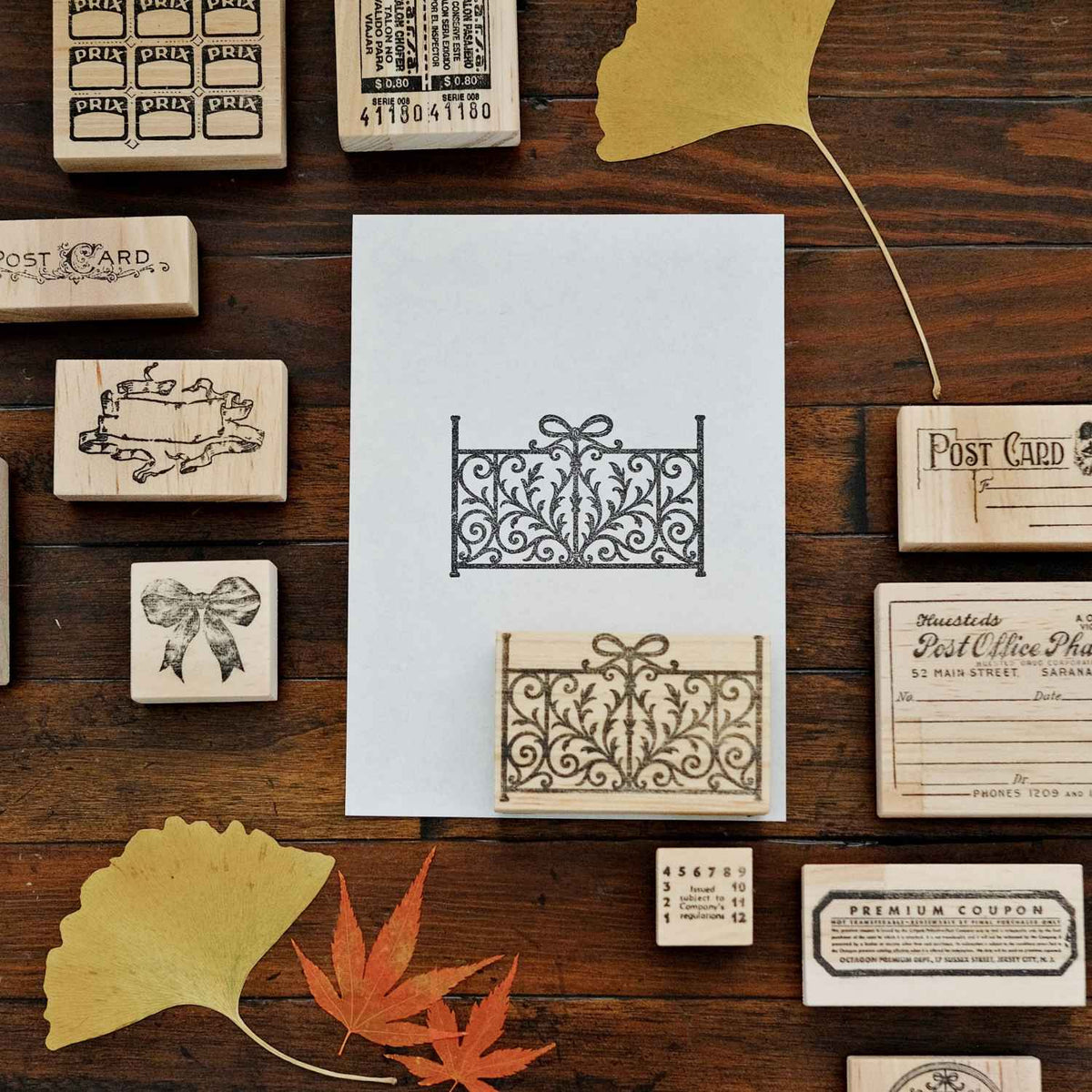 1dstamp Rubber Stamp - Ribbon Balcony Railing