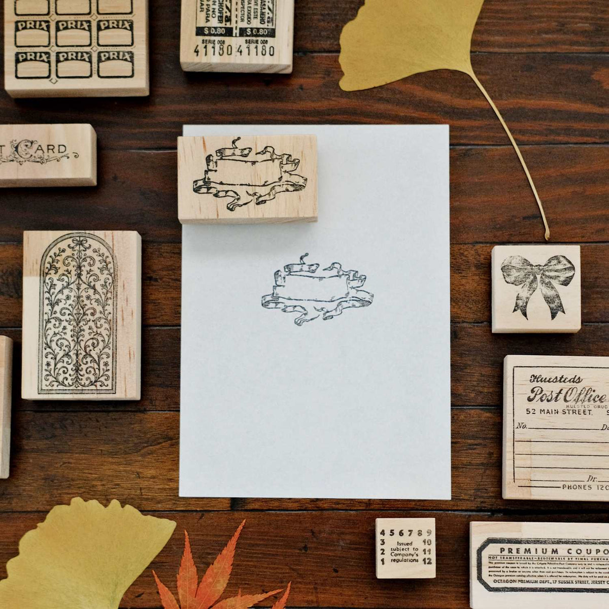 1dstamp Rubber Stamp - Ribbon Banner