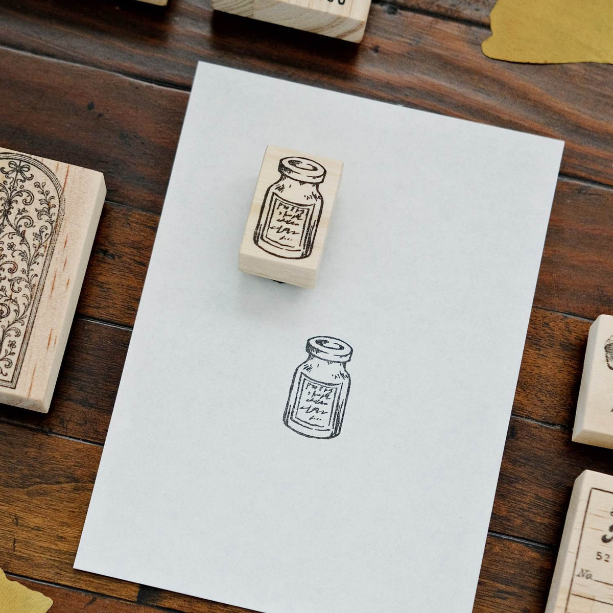 1dstamp Rubber Stamp – Small Apothecary Bottle