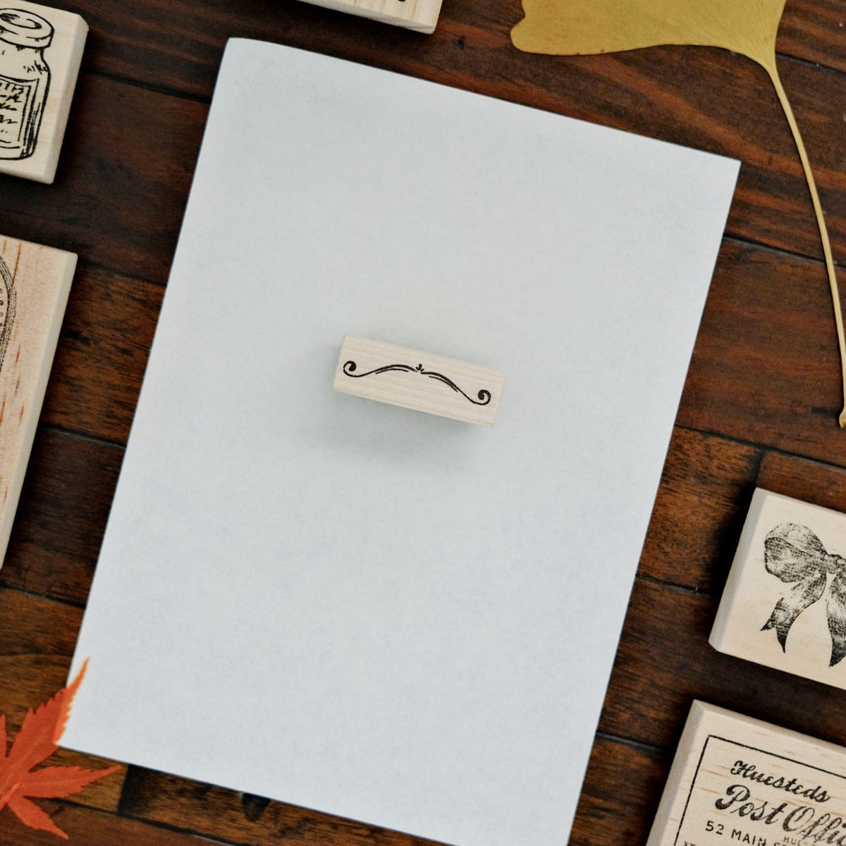 1dstamp Rubber Stamp - Swirl Flourish Divider