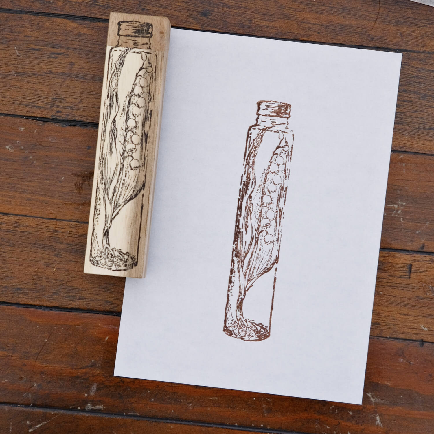 1dstamp Rubber Stamp – Botanical Bottle