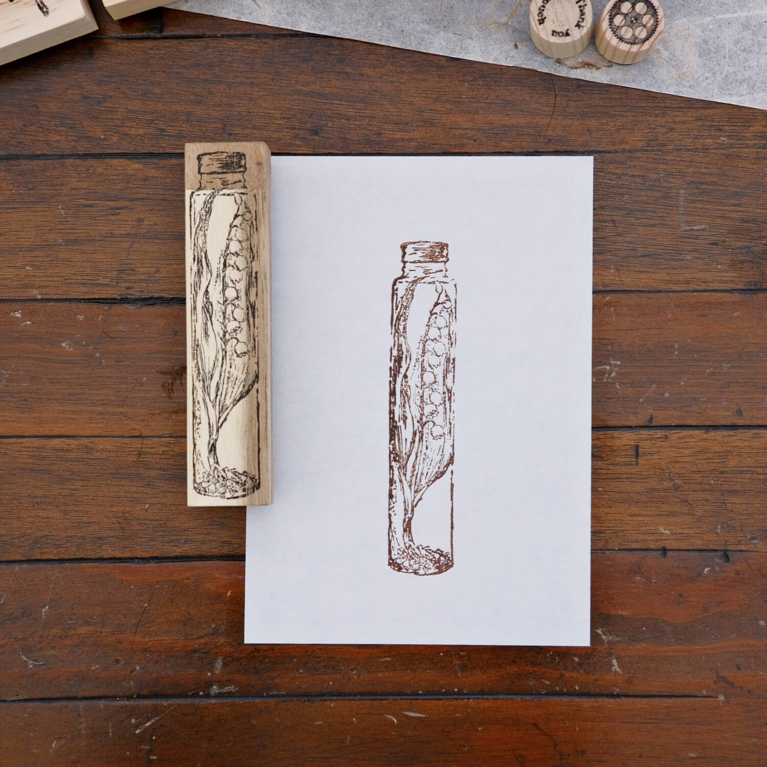 1dstamp Rubber Stamp – Botanical Bottle
