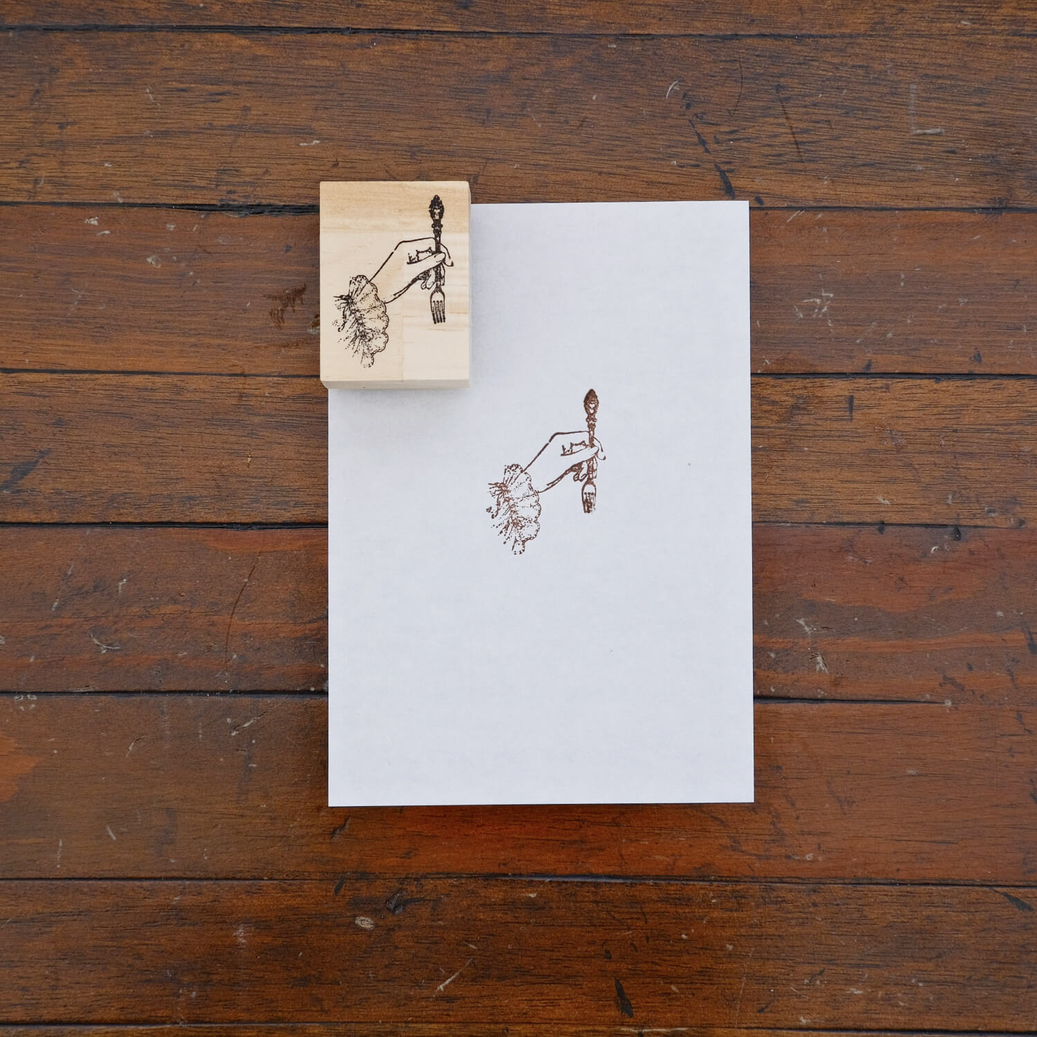 1dstamp Rubber Stamp – Hand with Fork