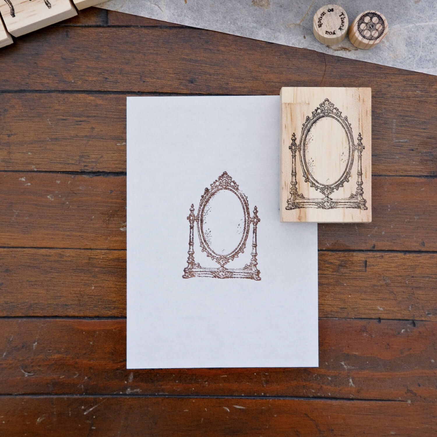 1dstamp Rubber Stamp – Oval Mirror