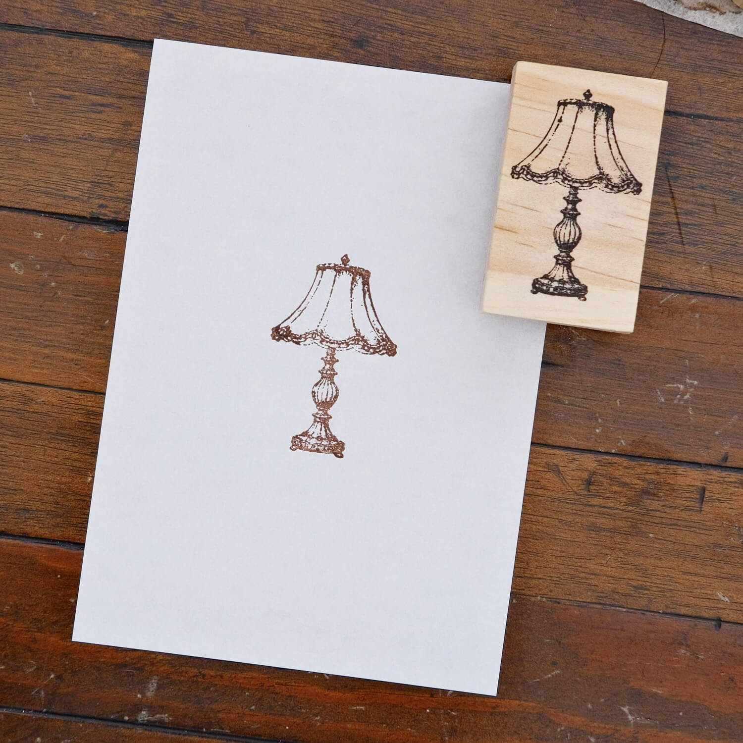1dstamp Rubber Stamp – Vintage Table Lamp