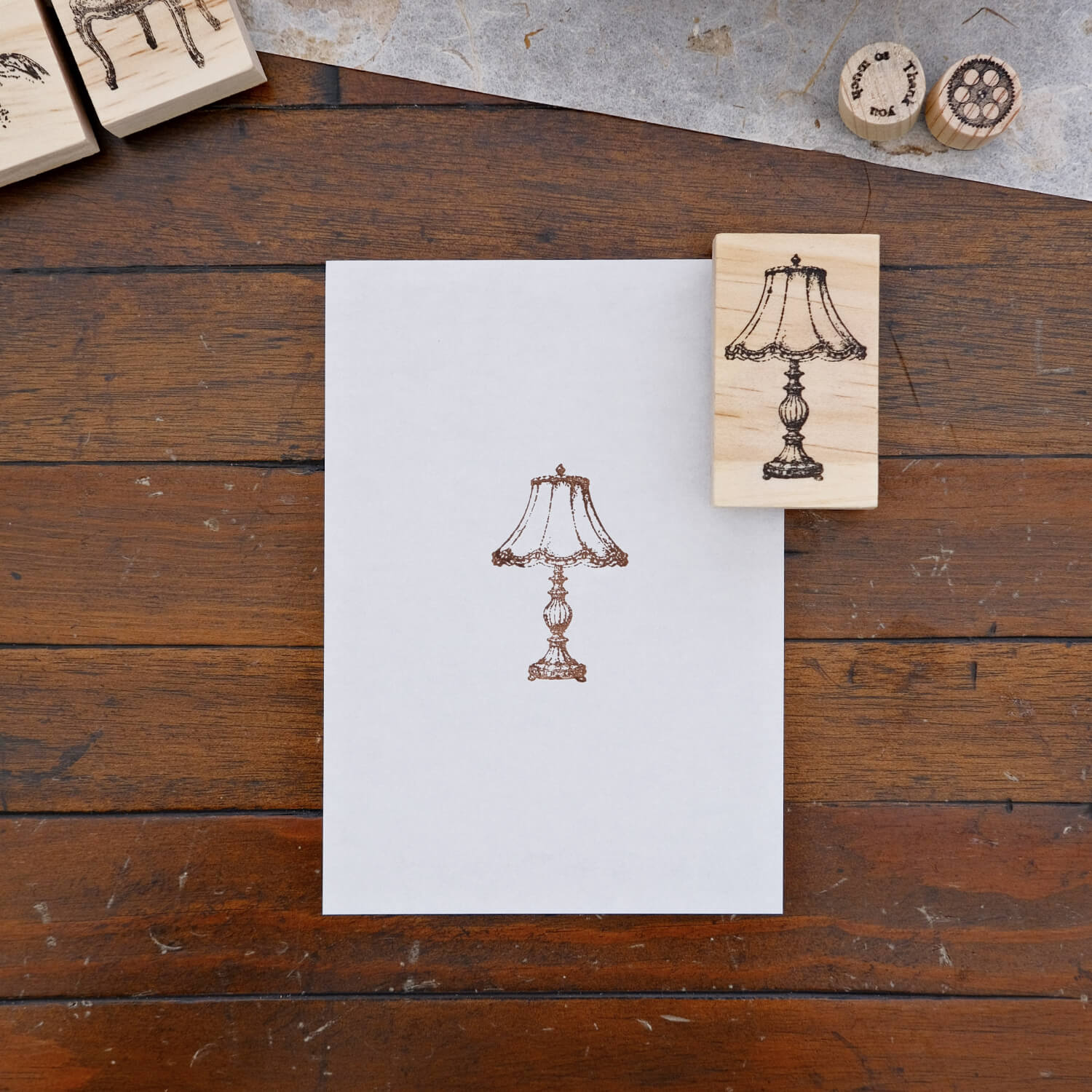 1dstamp Rubber Stamp – Vintage Table Lamp