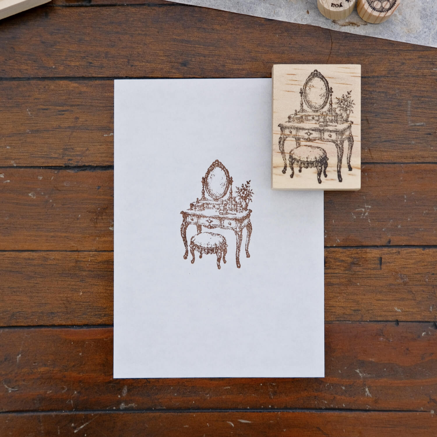 1dstamp Rubber Stamp – Vintage Vanity Table