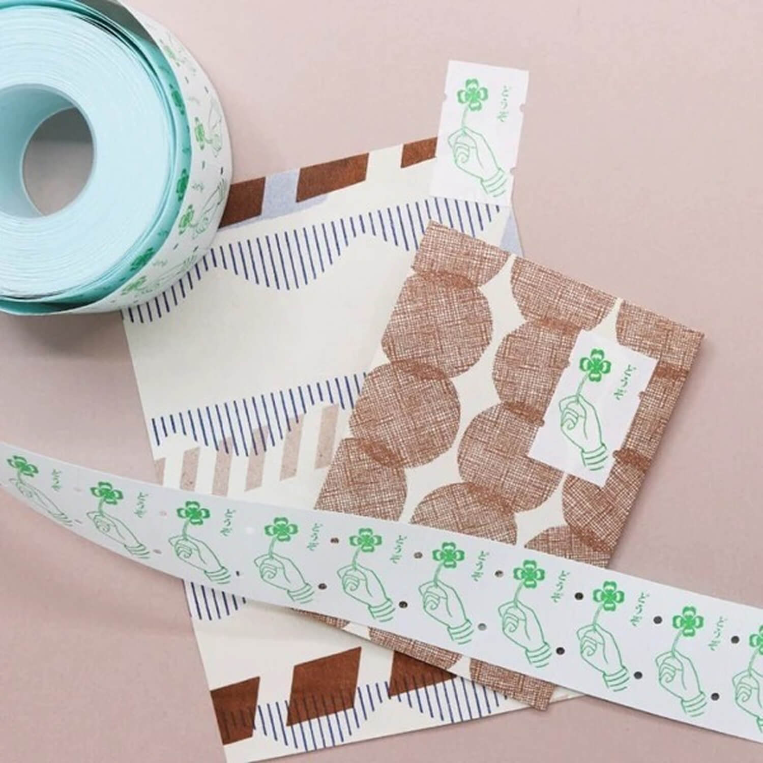 36 Sublo x Hana Rakui Large Labeler Roll Stickers – Four-Leaf Clover for You