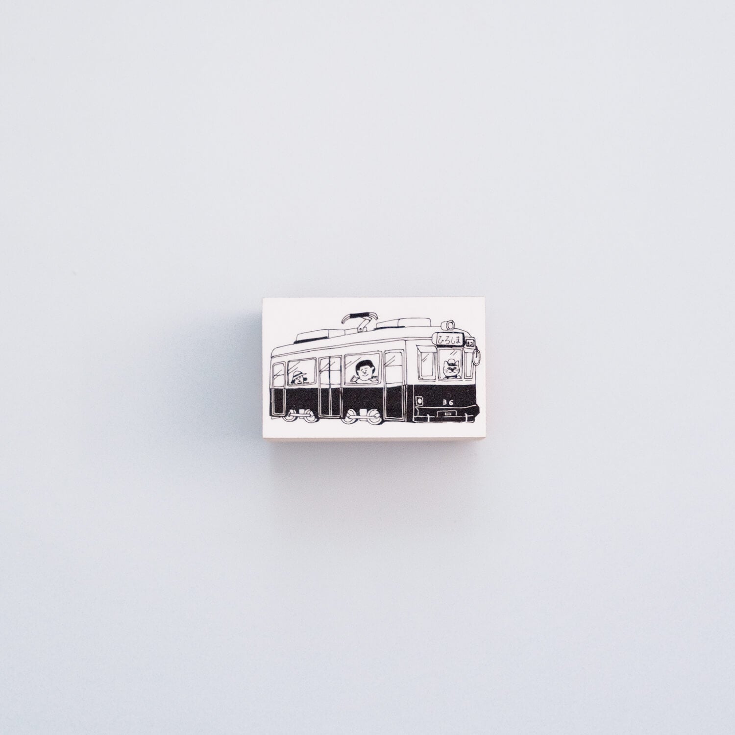 36 Sublo x Shiho Hoshino Wood Mount Stamp – Street Tram