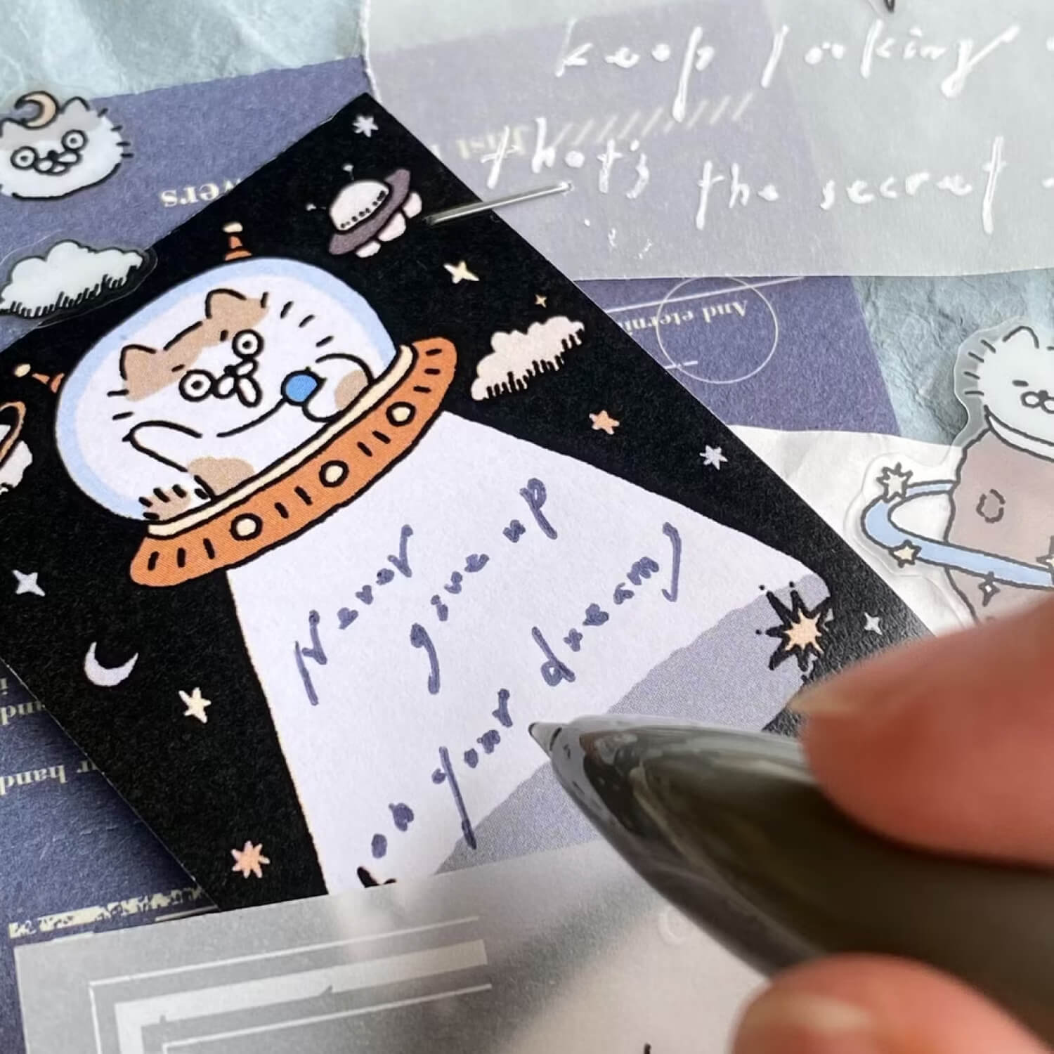 3 Little Cats Memo Sticker Roll – Space Adventure