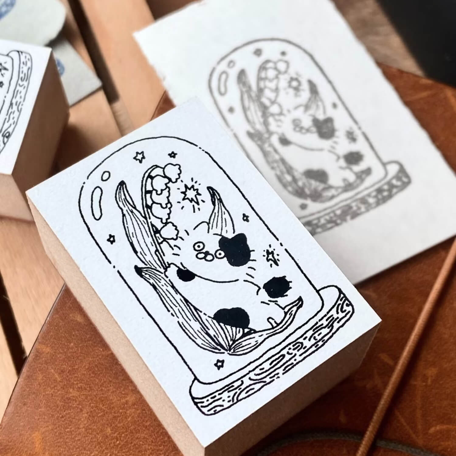 3 Little Cats Wood Mount Stamp – Cat Glass Jar