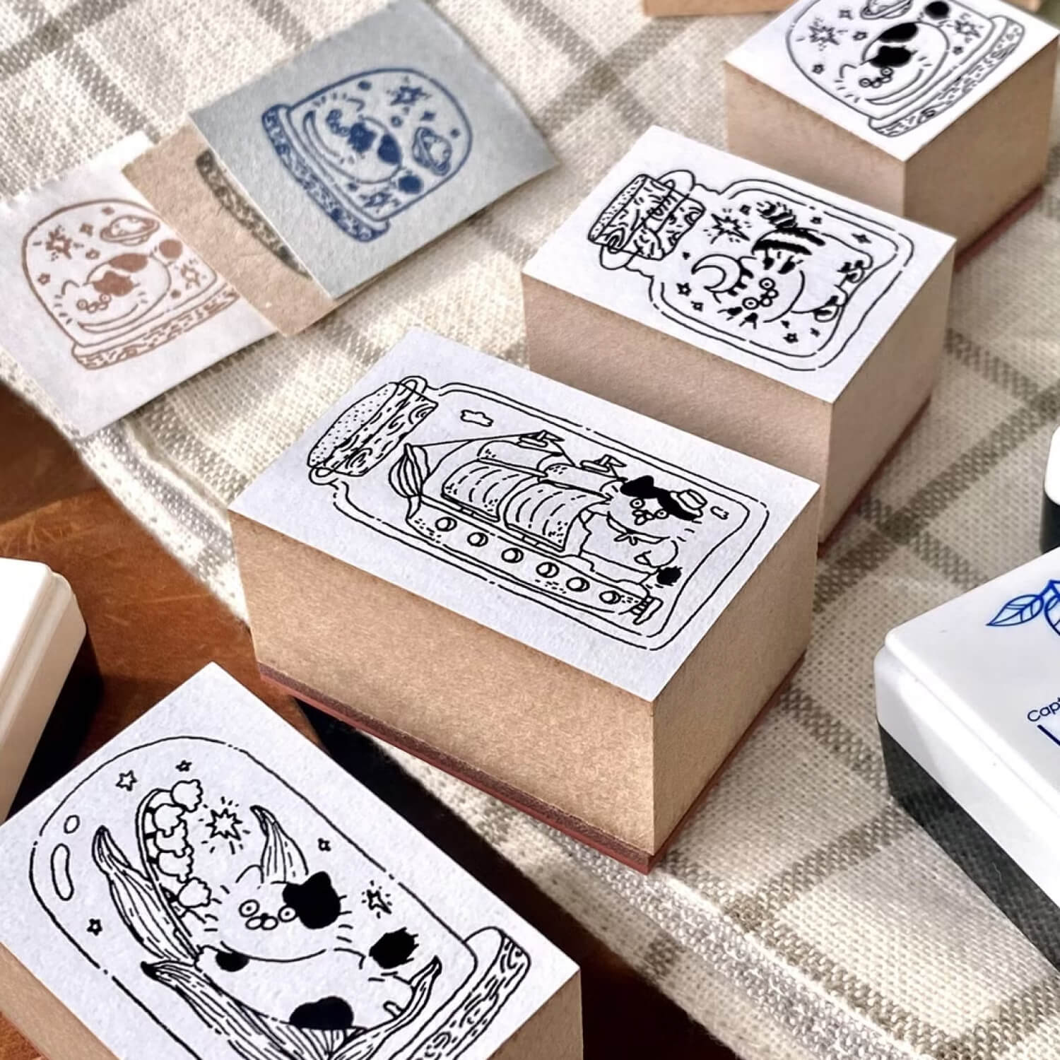 3 Little Cats Wood Mount Stamp – Cat Glass Jar