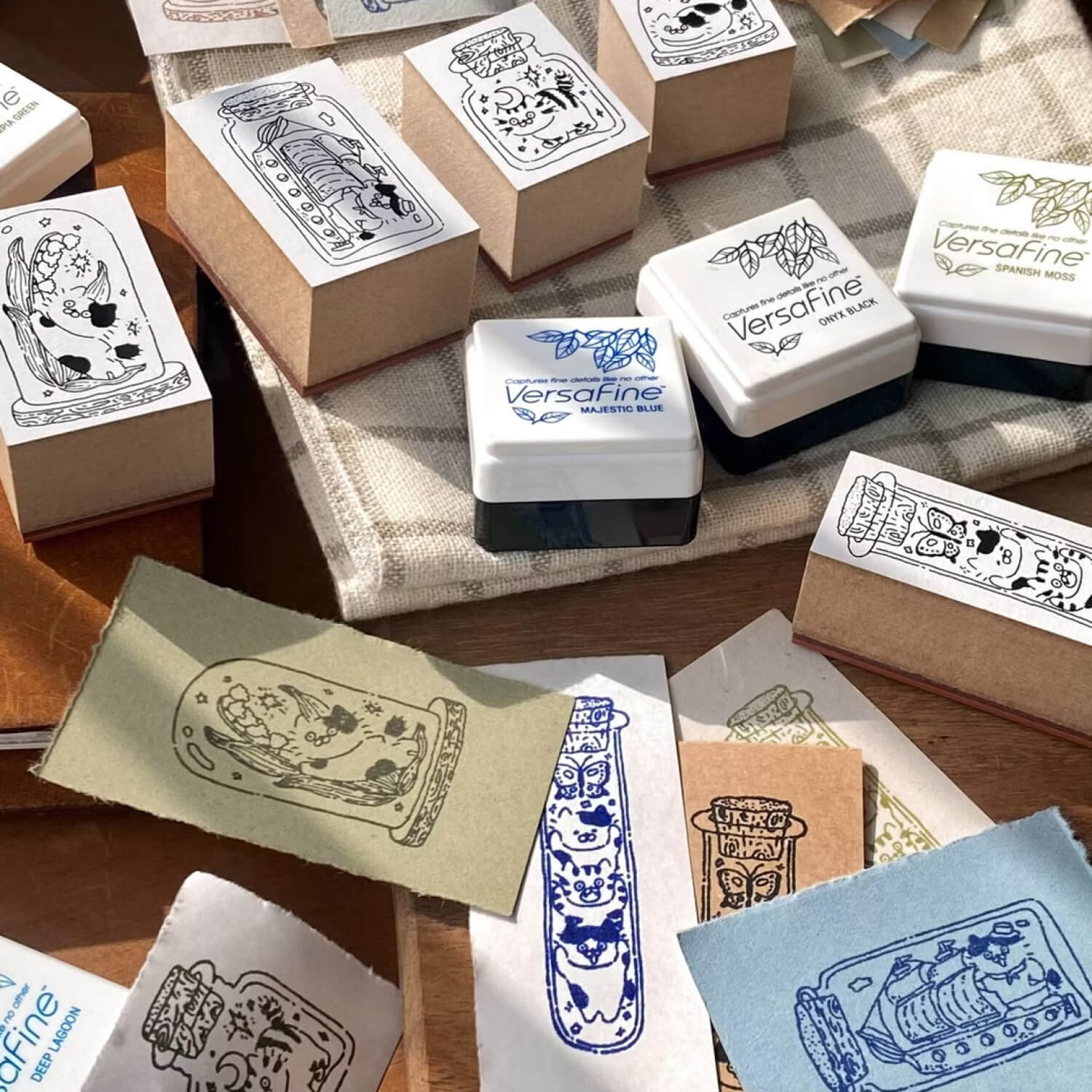 3 Little Cats Wood Mount Stamp – Cat Glass Jar