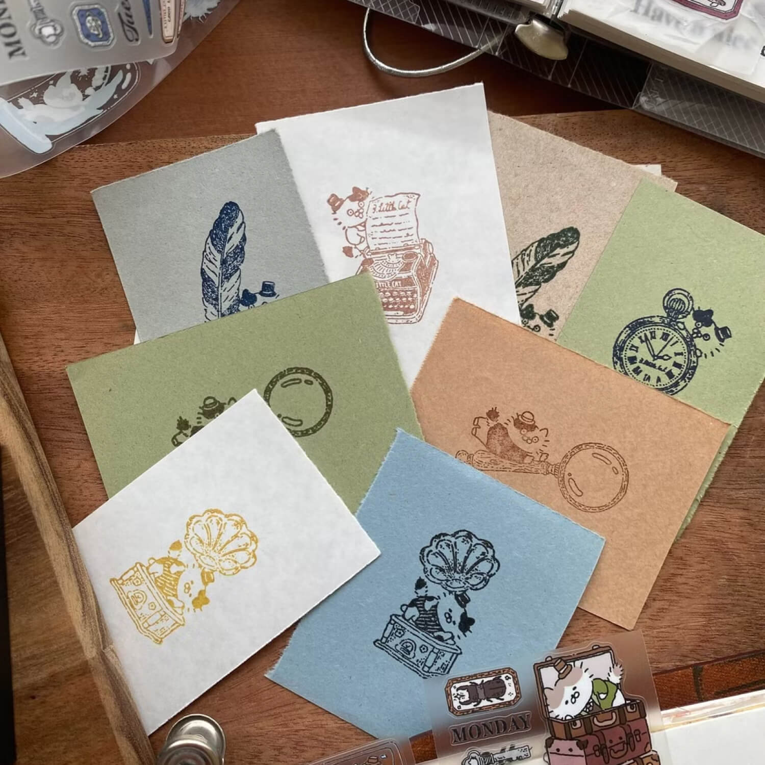 3 Little Cats Wood Mount Stamp – Retro Detective Agency