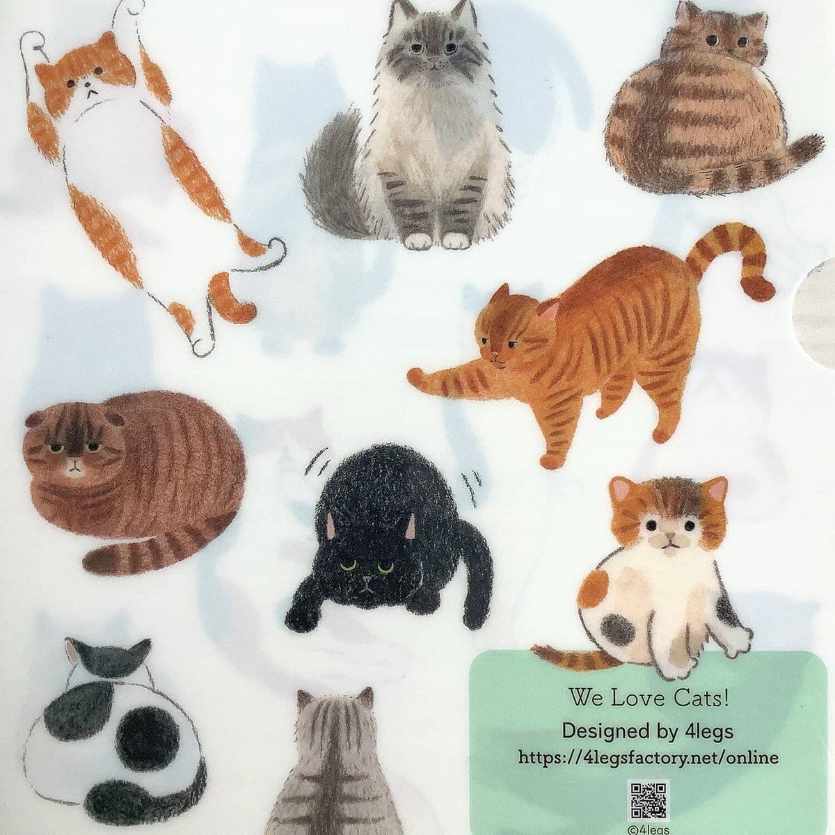 4 legs A5 Clear File – Cat Lover
