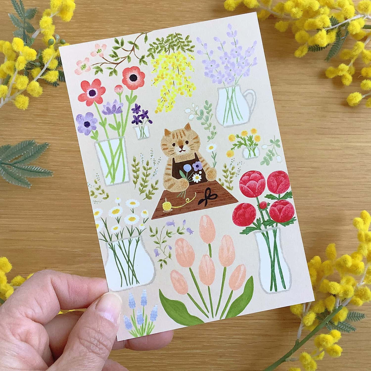 4 legs Postcard – Florist Cat