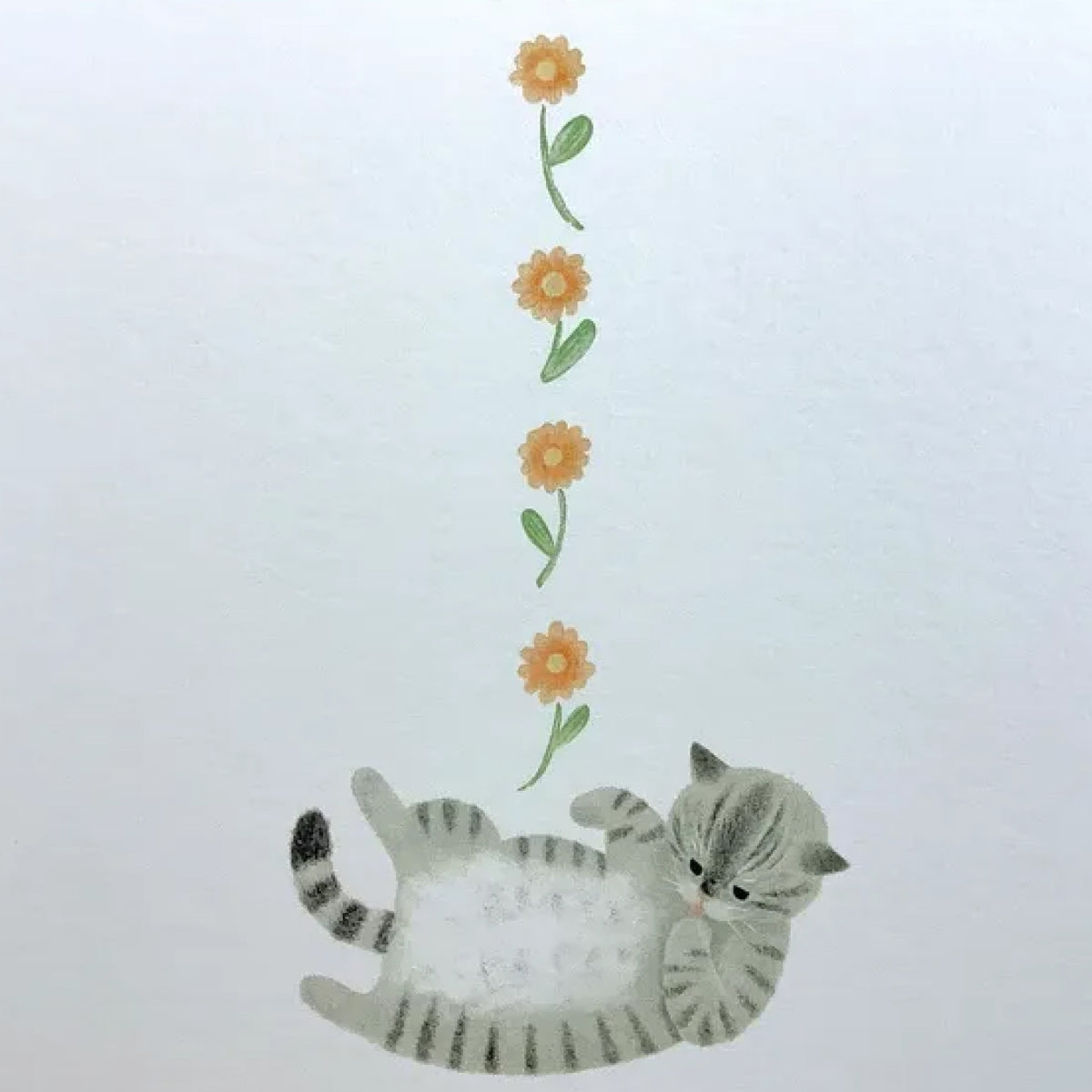 4 legs Rub My Belly Postcard – Mackerel Tabby