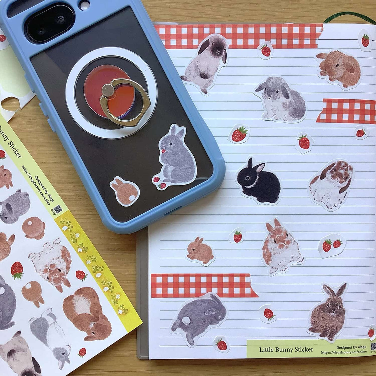 4 legs Sticker Sheet – Spring Rabbits