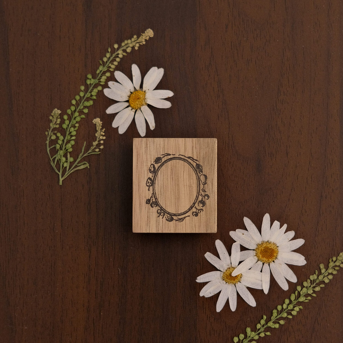 589stamp Rubber Stamp - Flower and Fruit Frame