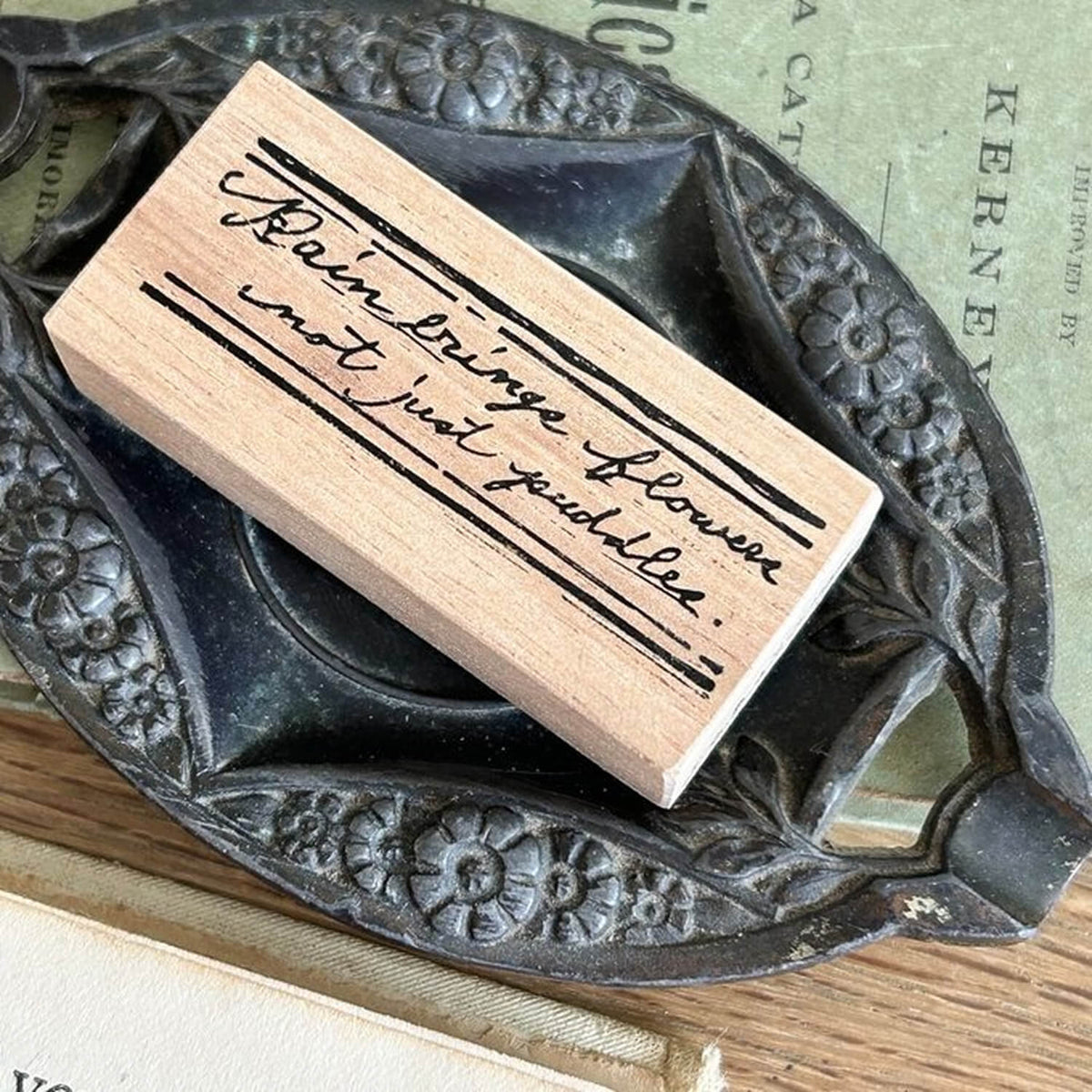 589stamp Rubber Stamp - Rain Day English Phrase
