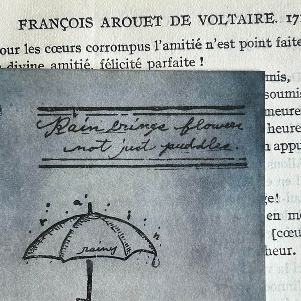 589stamp Rubber Stamp - Rain Day English Phrase