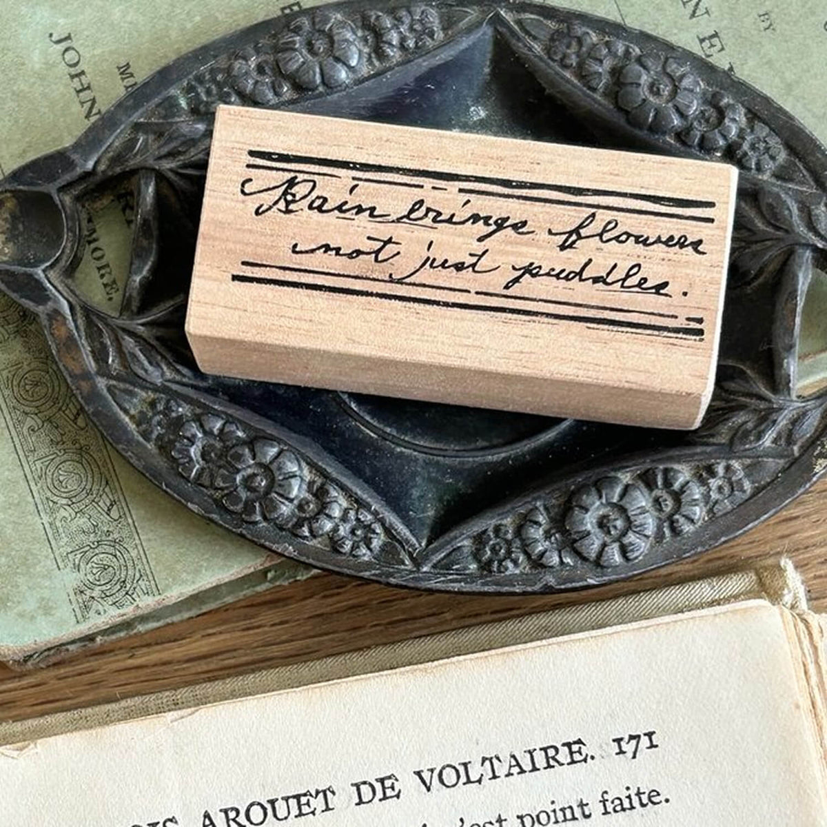 589stamp Rubber Stamp - Rain Day English Phrase