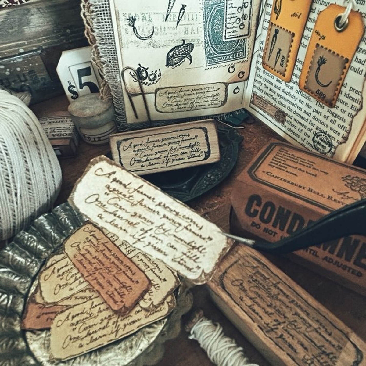 589stamp Rubber Stamp - Vintage-Style English Text