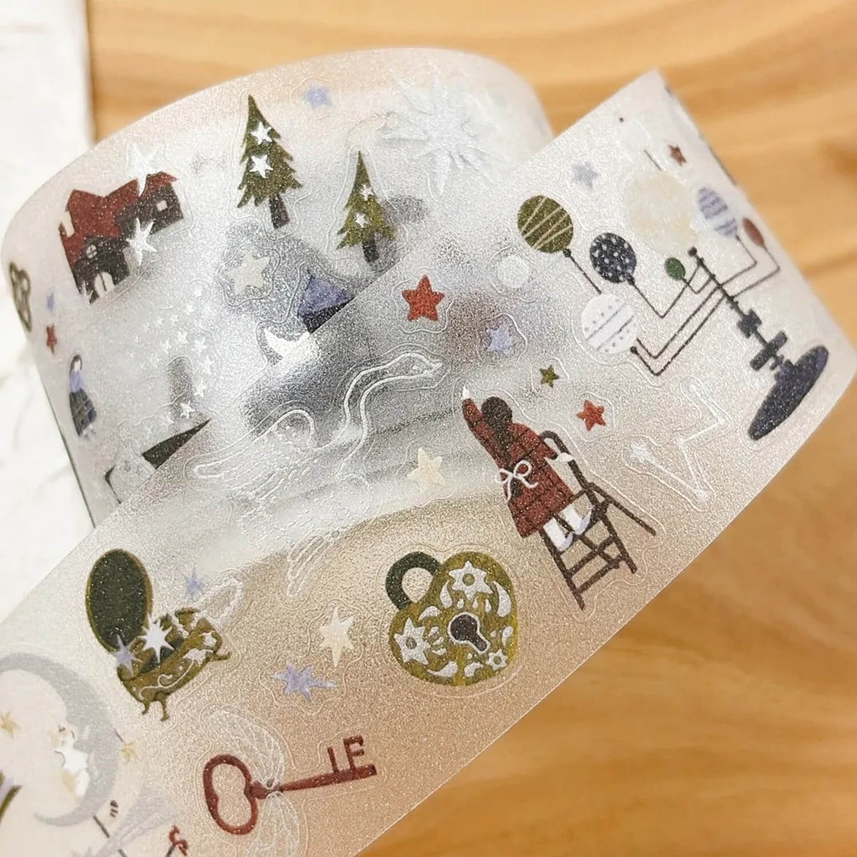 63penhouse Silver Foiled Glitter cut PET Tape – Starry Whisper