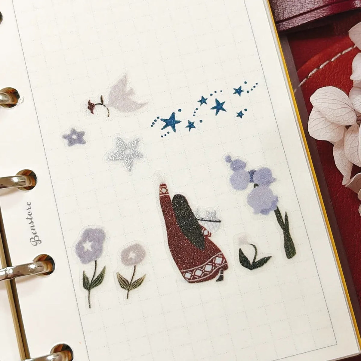 63penhouse Silver Foiled Glitter cut PET Tape – Starry Whisper
