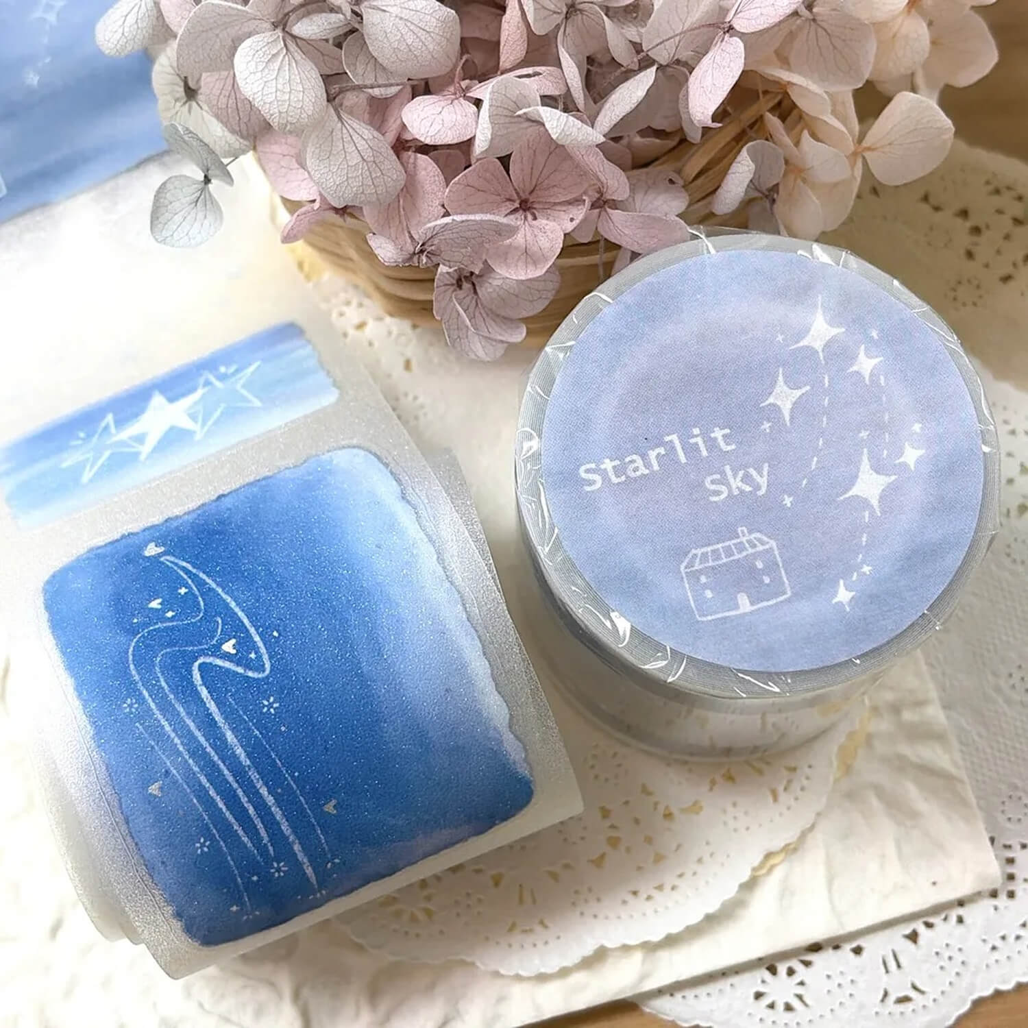 63penhouse x hairmo Silver Foiled PET Tape – Starlit Sky