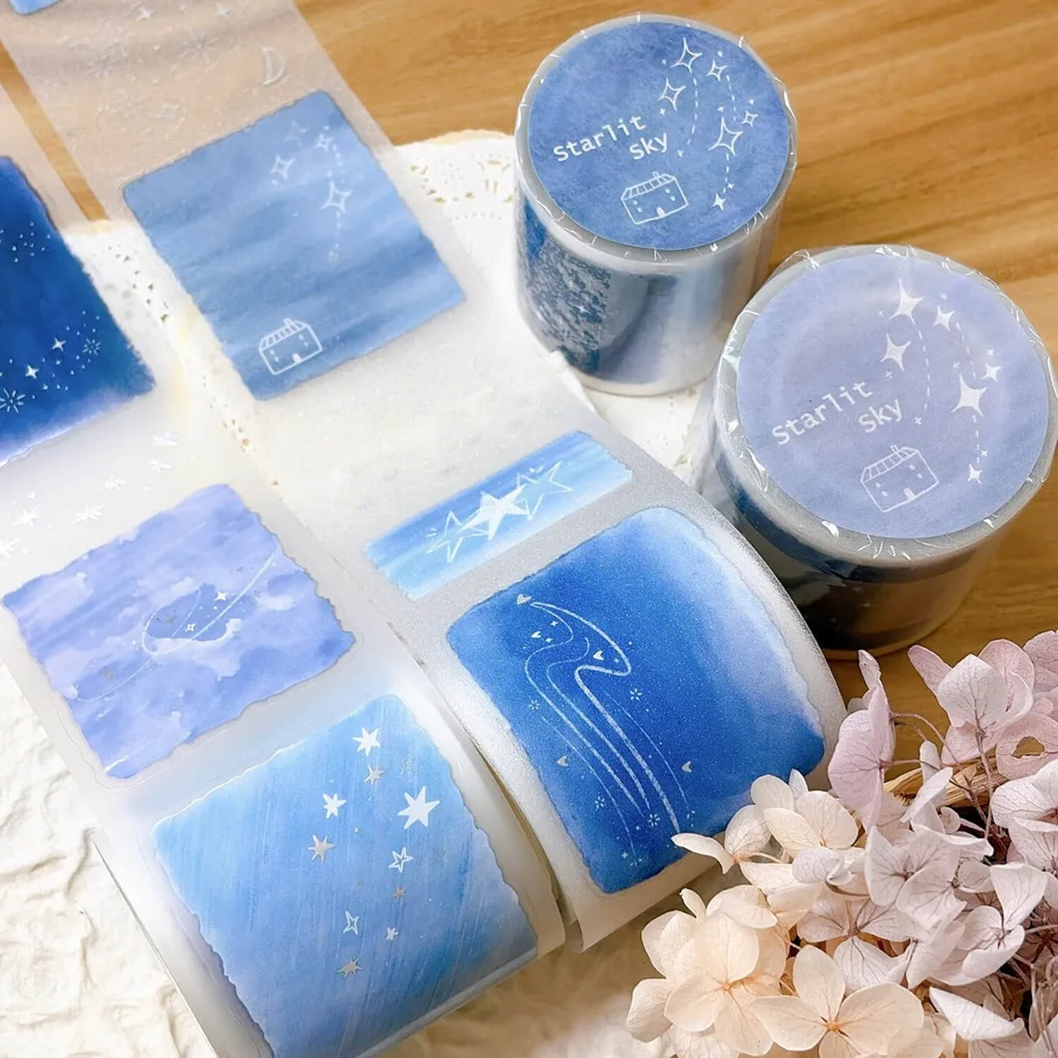 63penhouse x hairmo Silver Foiled PET Tape – Starlit Sky