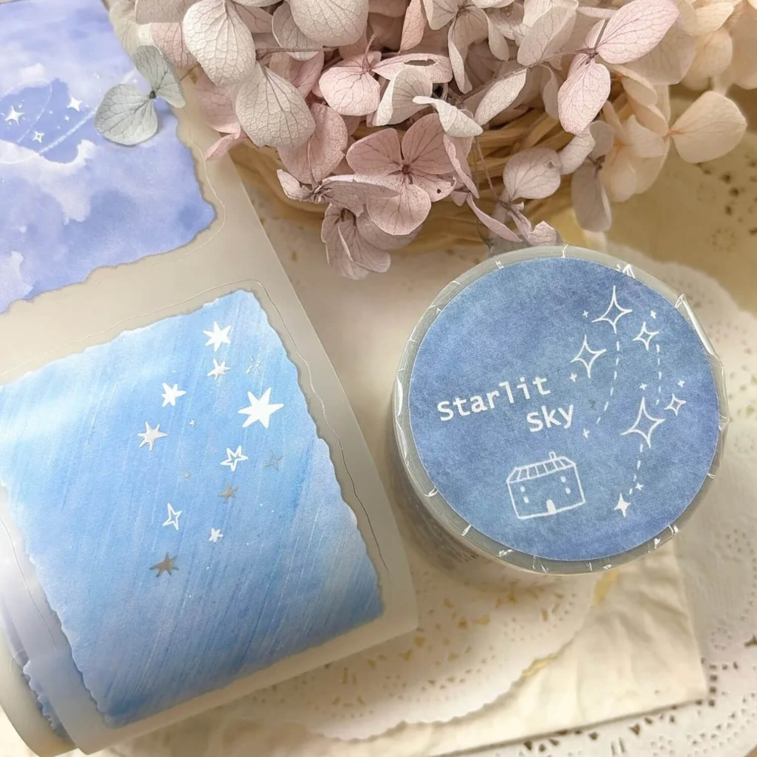 63penhouse x hairmo Silver Foiled PET Tape – Starlit Sky