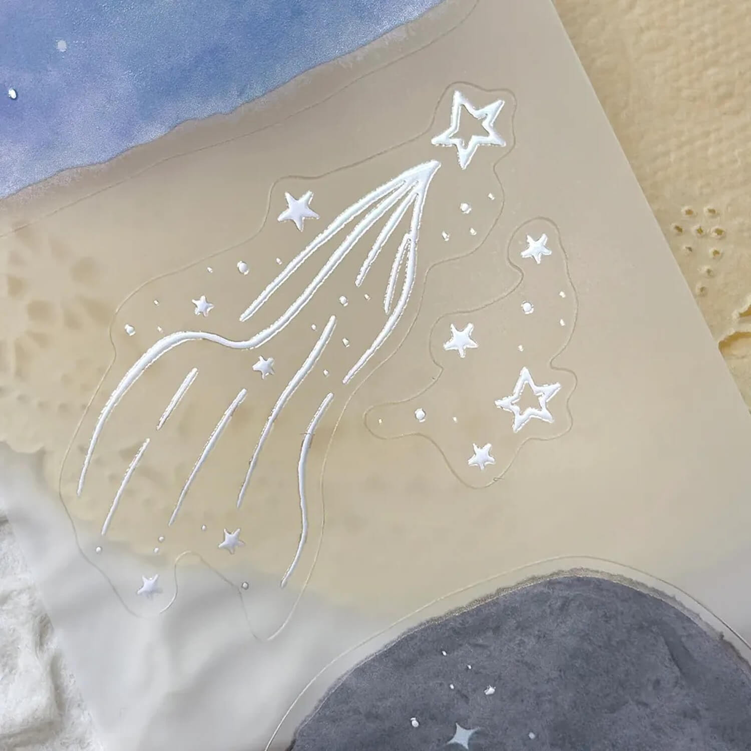 63penhouse x hairmo Silver Foiled PET Tape – Starlit Sky