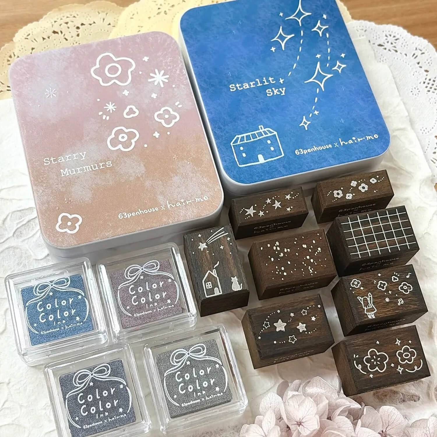 63penhouse x hairmo Stamp &amp; Ink Pad Tin Box Set