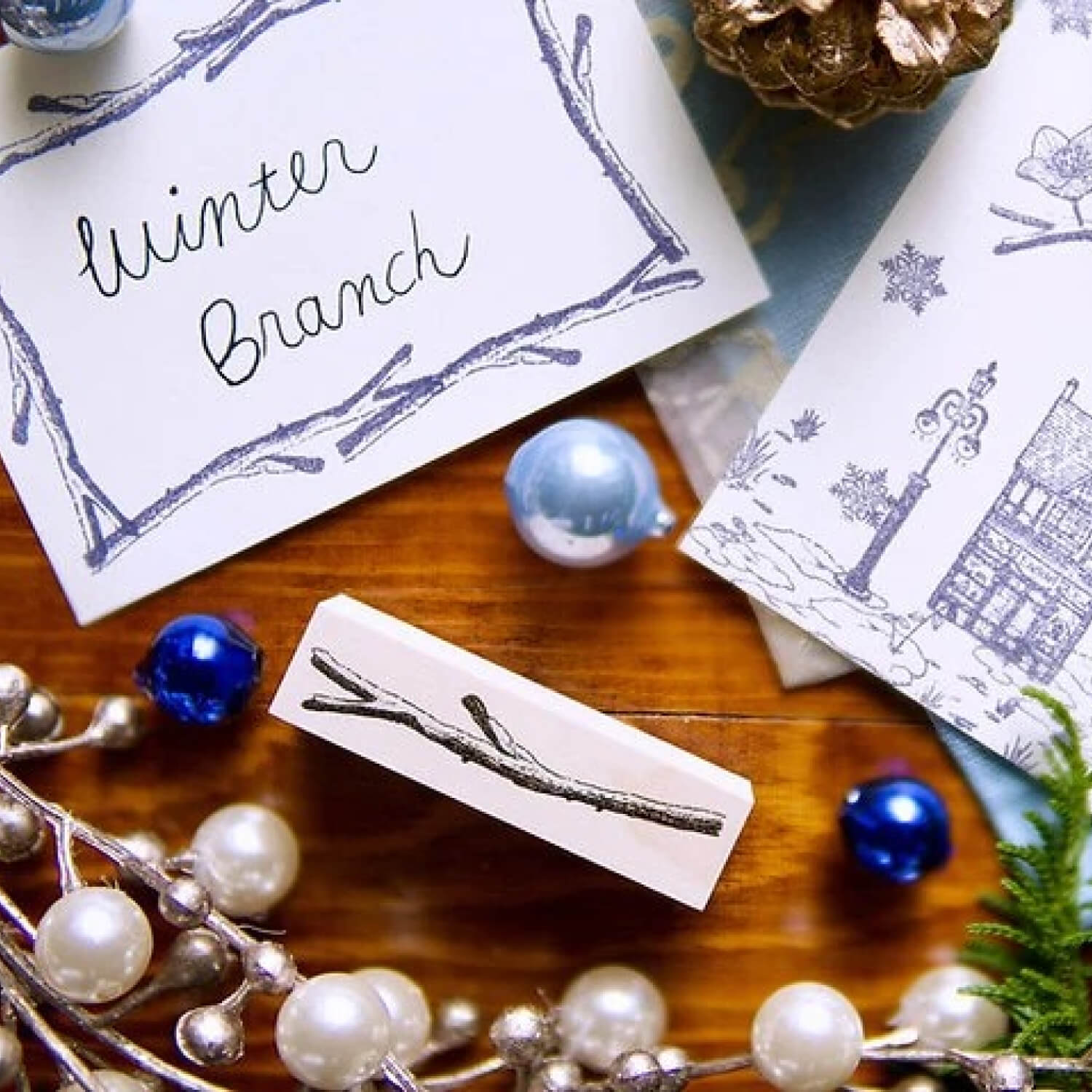 Akamegane Wood Mount Stamp Set – Lady C’s Collection: Winter Greetings