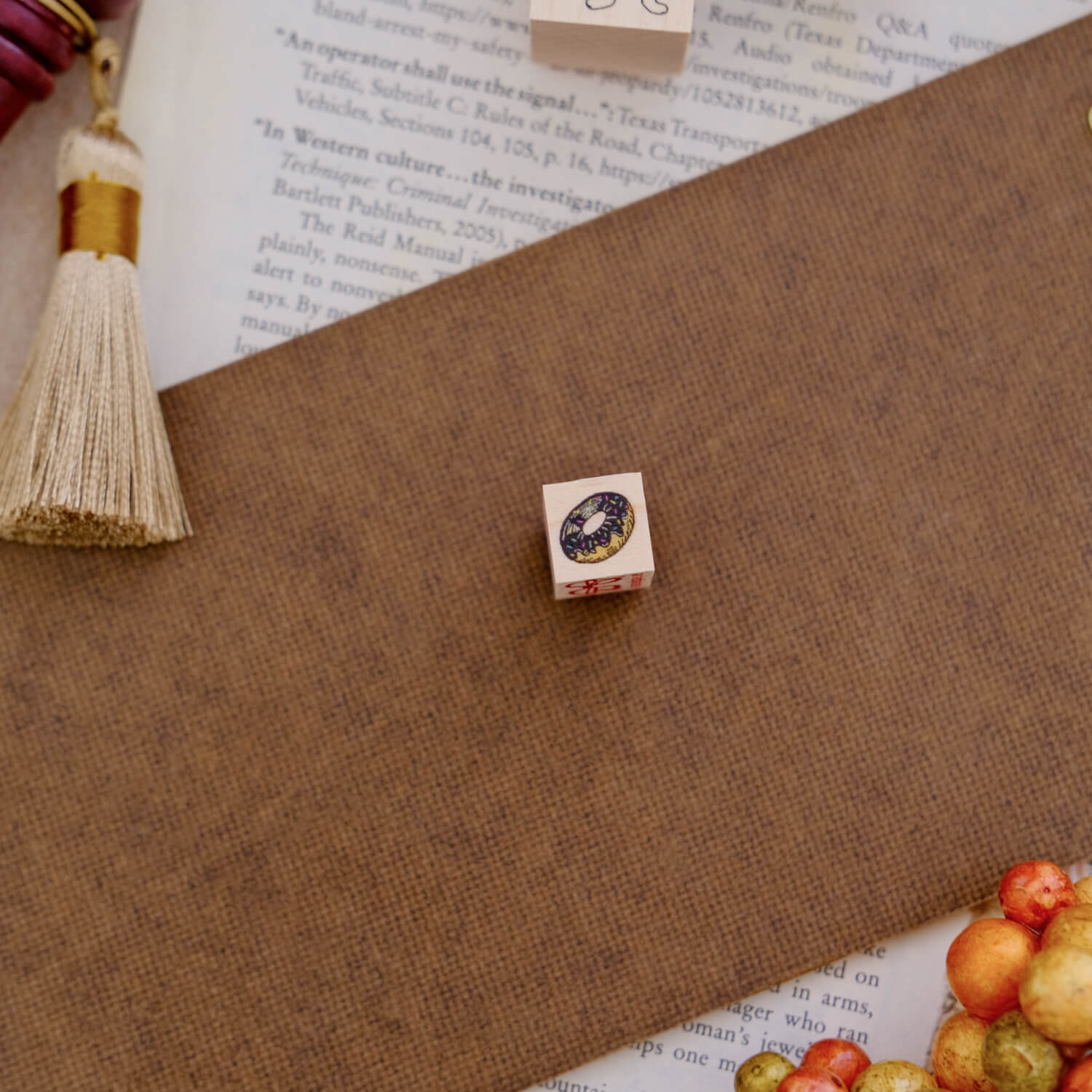 Akamegane Wood Mount Stamp – Chocolate Doughnut