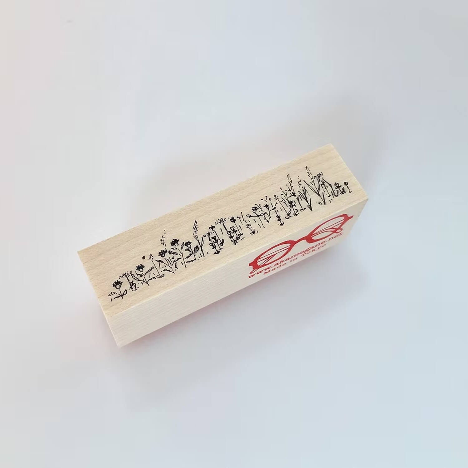 Akamegane Wood Mount Stamp – Flowers of the Plateau