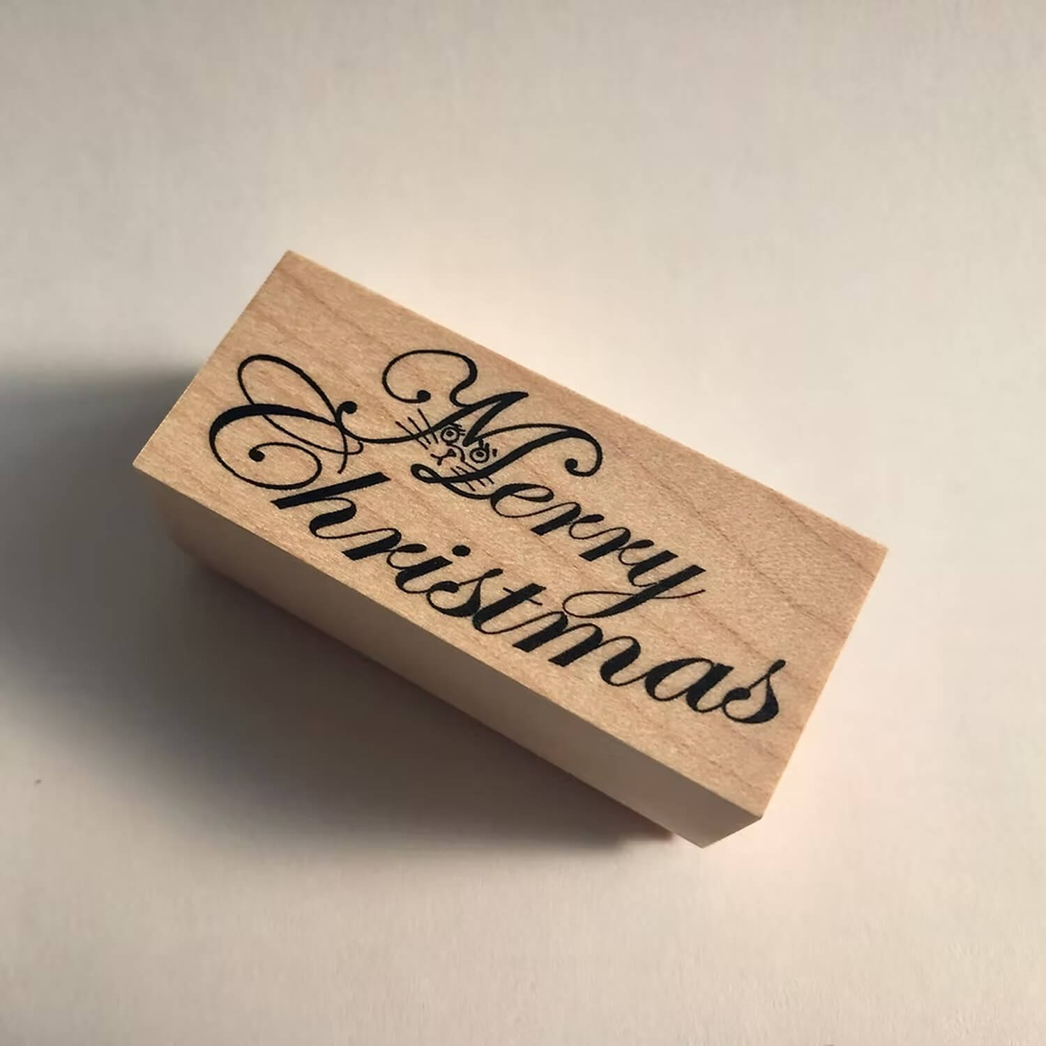 Akamegane Wood Mount Stamp – Merry Christmas