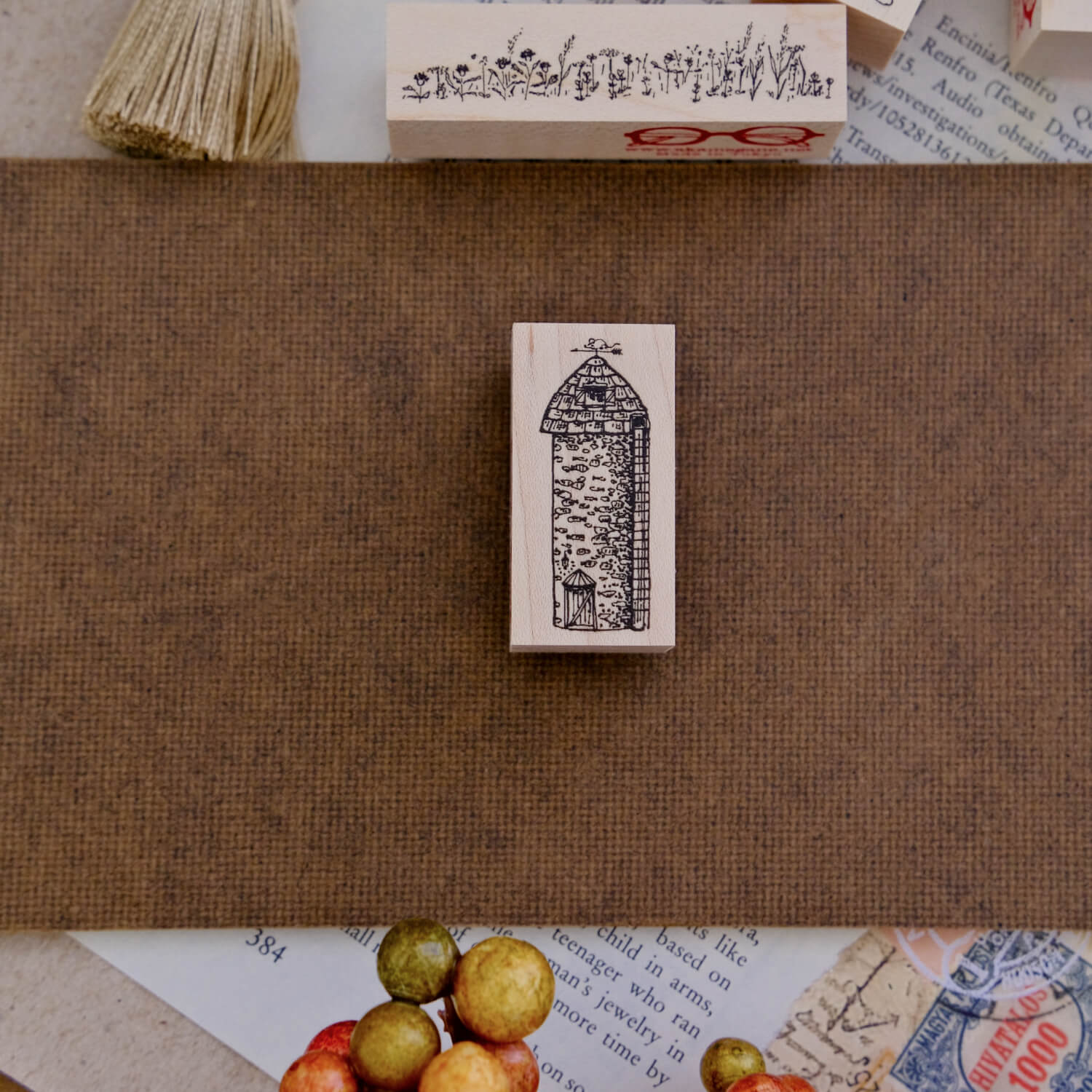 Akamegane Wood Mount Stamp – Mountain Silo