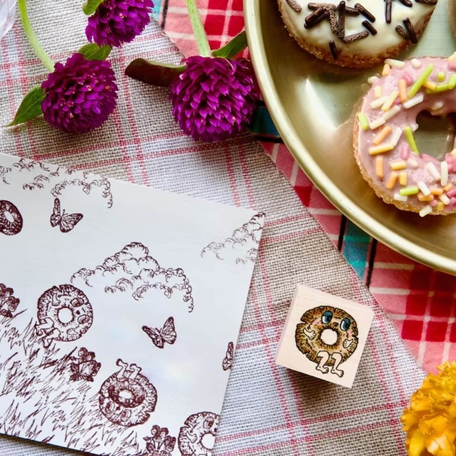 Akamegane Wood Mount Stamp – Old Fashioned Doughnut
