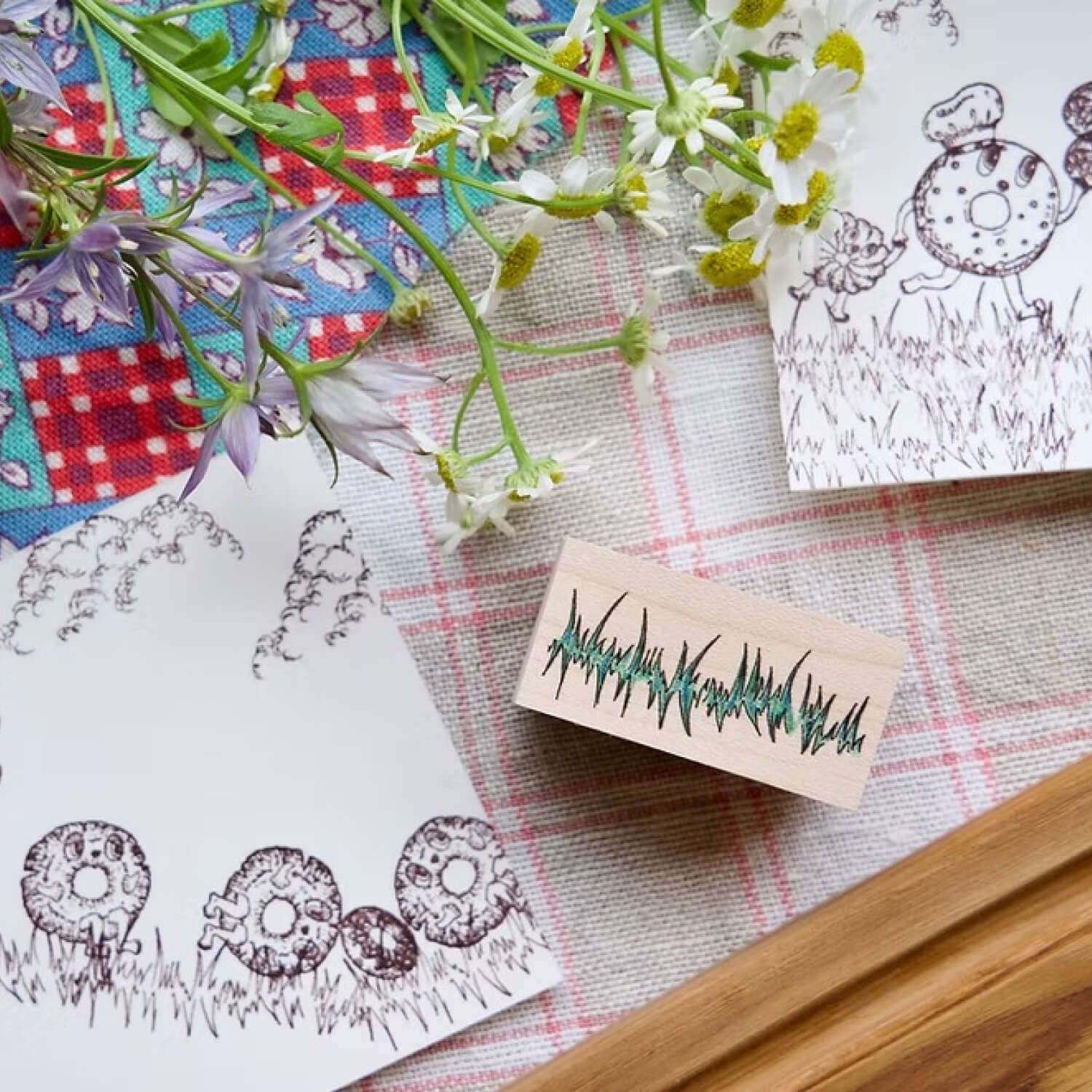 Akamegane Wood Mount Stamp – Rolling Hill
