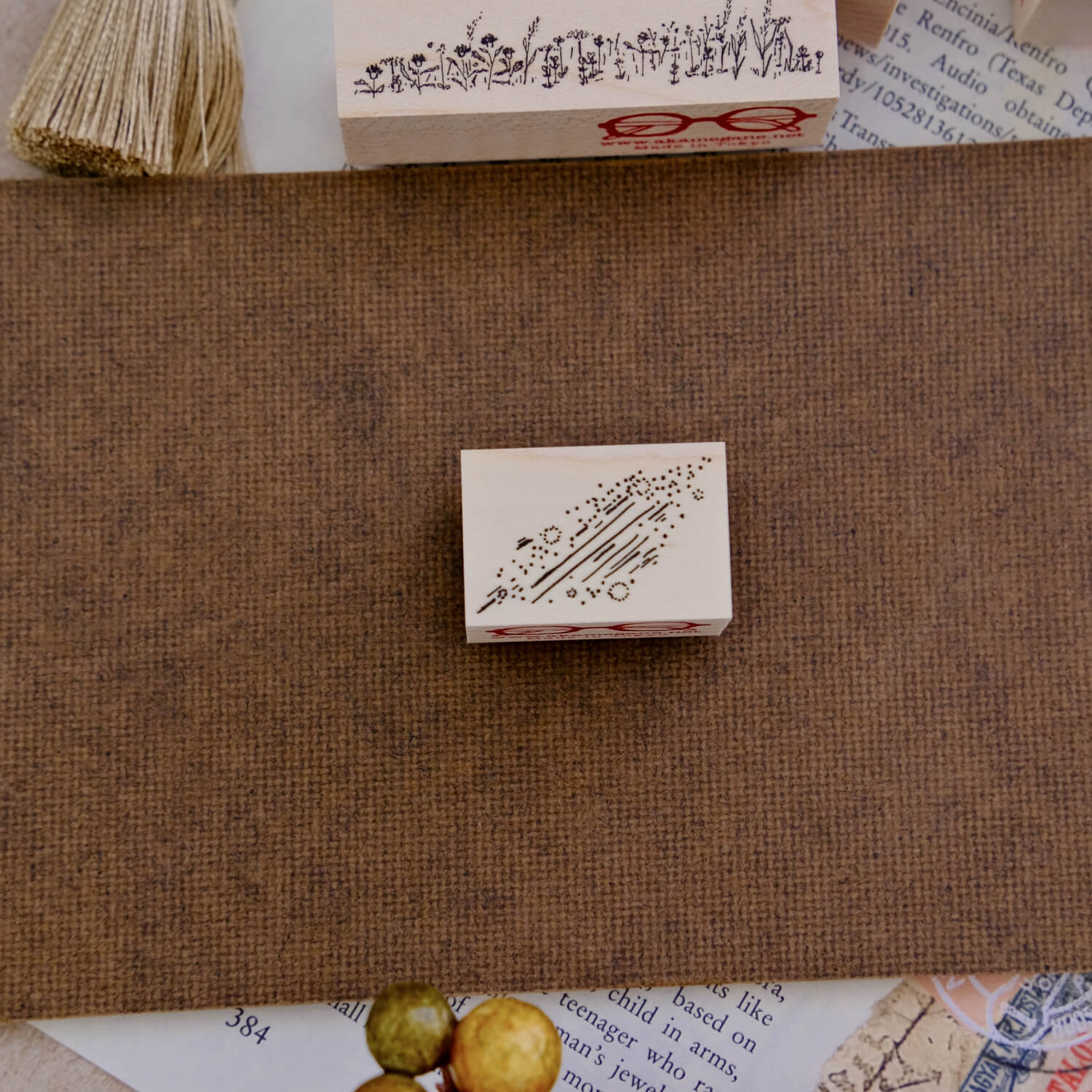 Akamegane Wood Mount Stamp – Sunshine