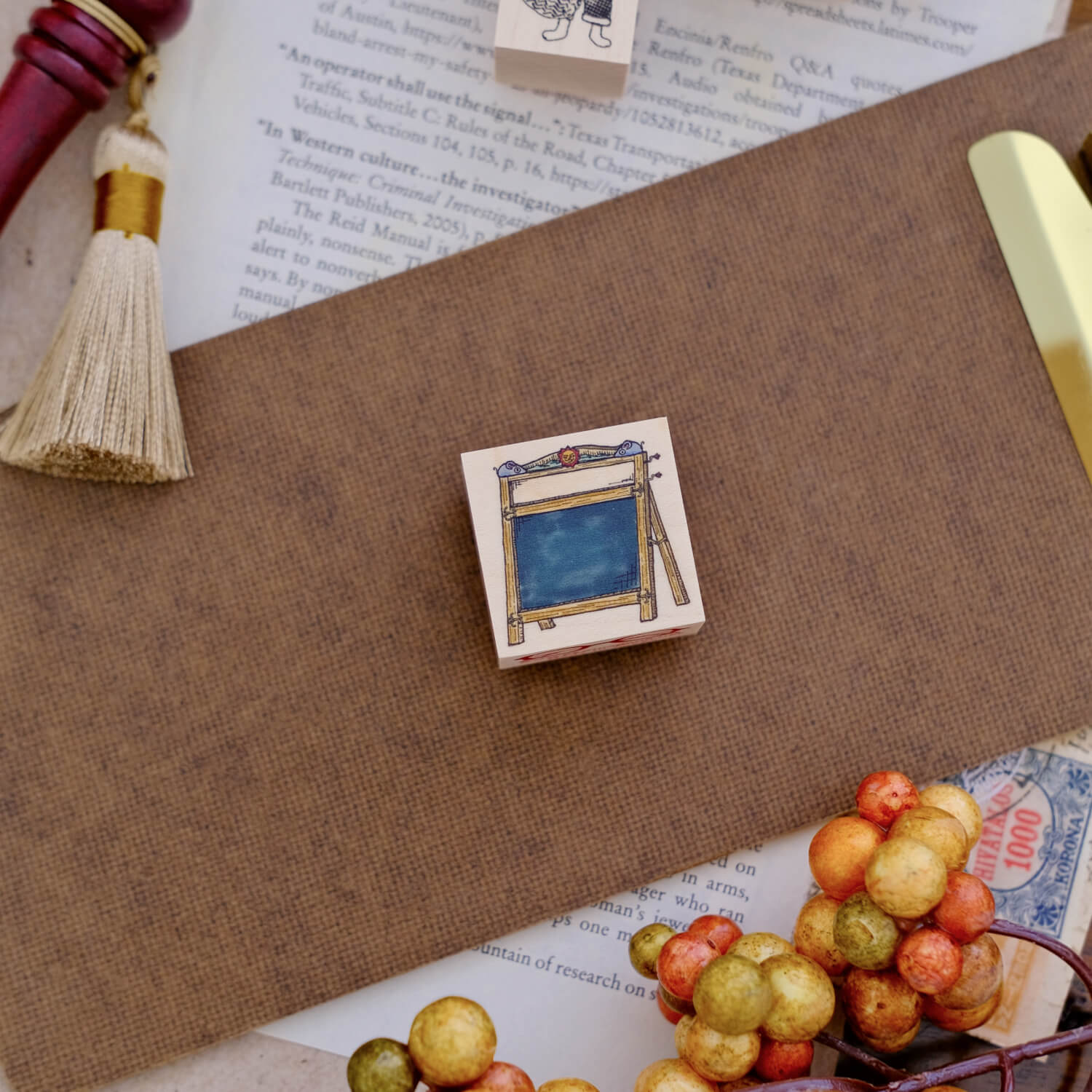 Akamegane Wood Mount Stamp – Today’s Menu